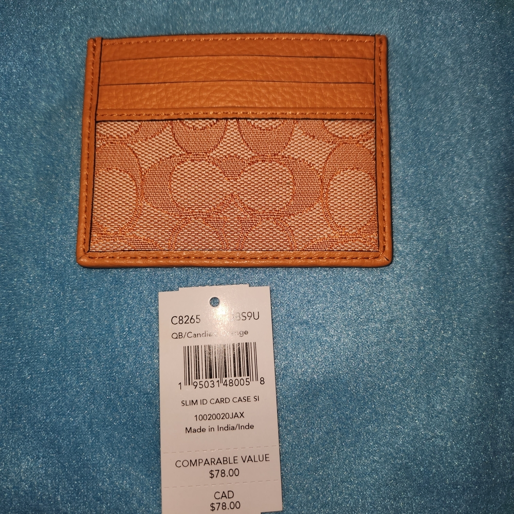Coach Orange Slim Card Holder